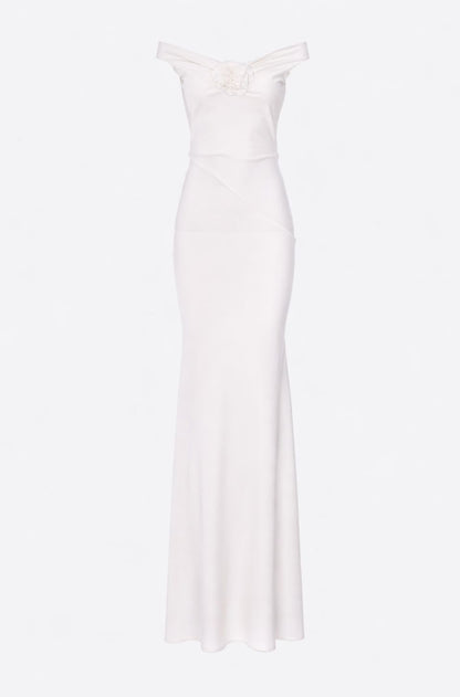 Venice Maxi Jersey Dress In Off White