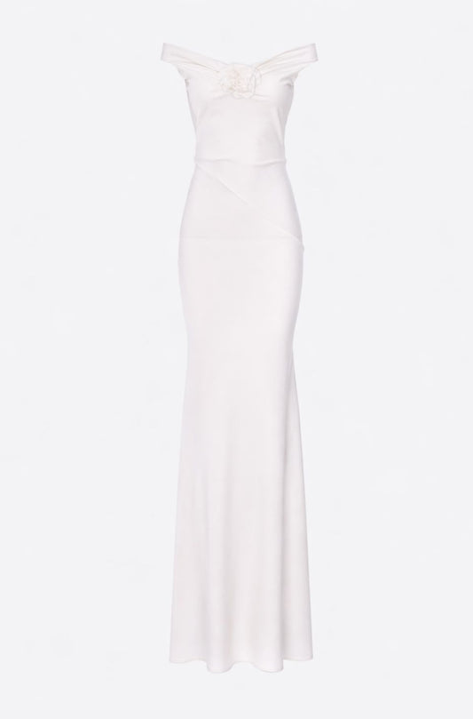 Venice Maxi Jersey Dress In Off White