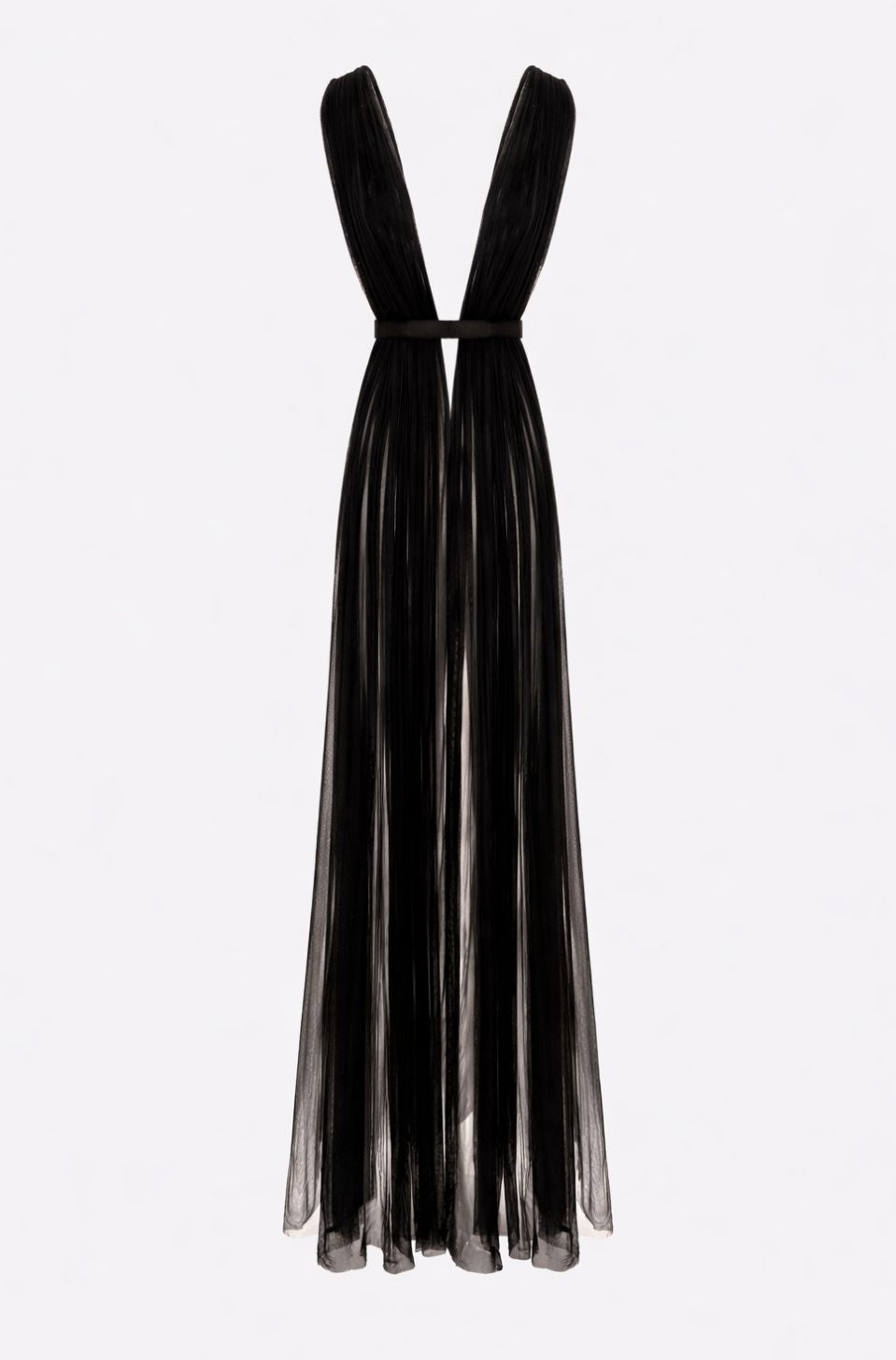Santorini Cut Out Silk Tulle Dress in Black