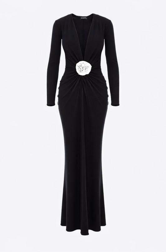 Mallorca Jersey Maxi Dress in Black