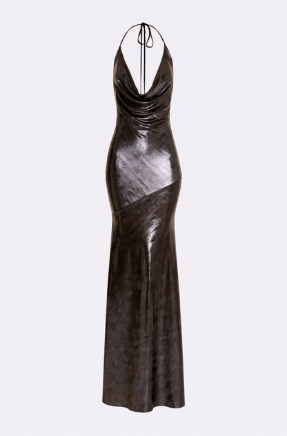 Ibiza Metallic Jersey Maxi Dress