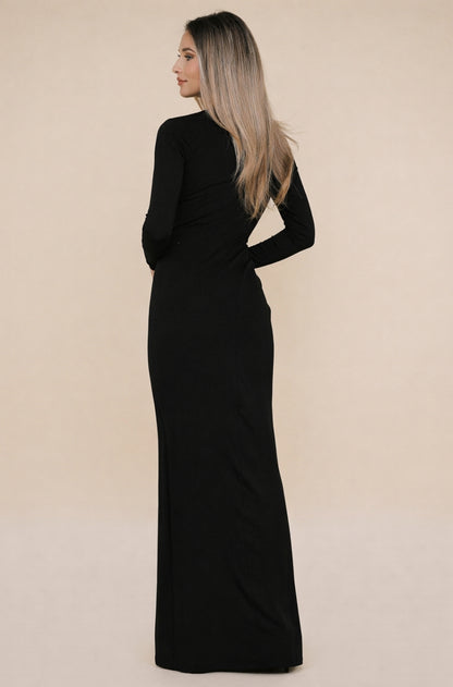Mallorca Jersey Maxi Dress in Black