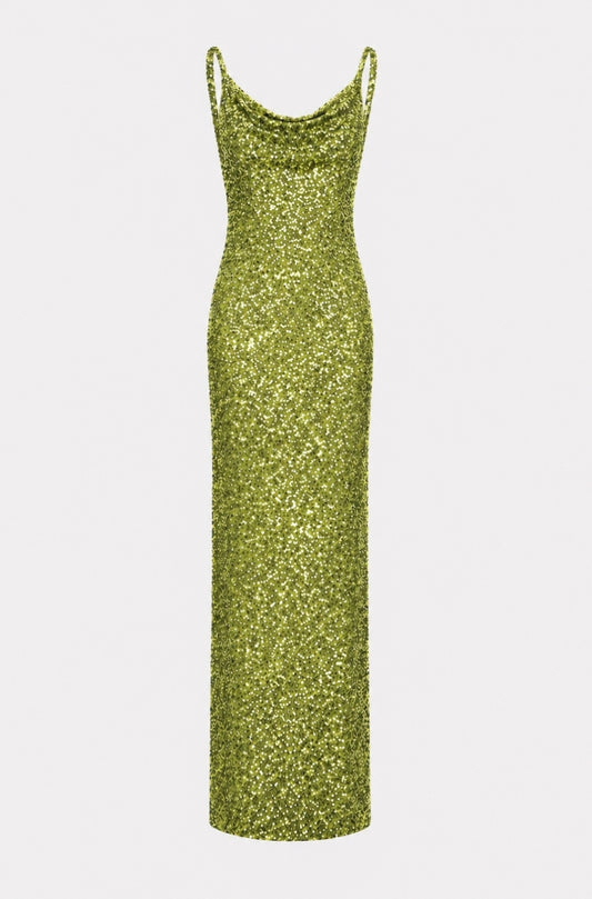 MARGOT SEQUIN MAXI DRESS LIME