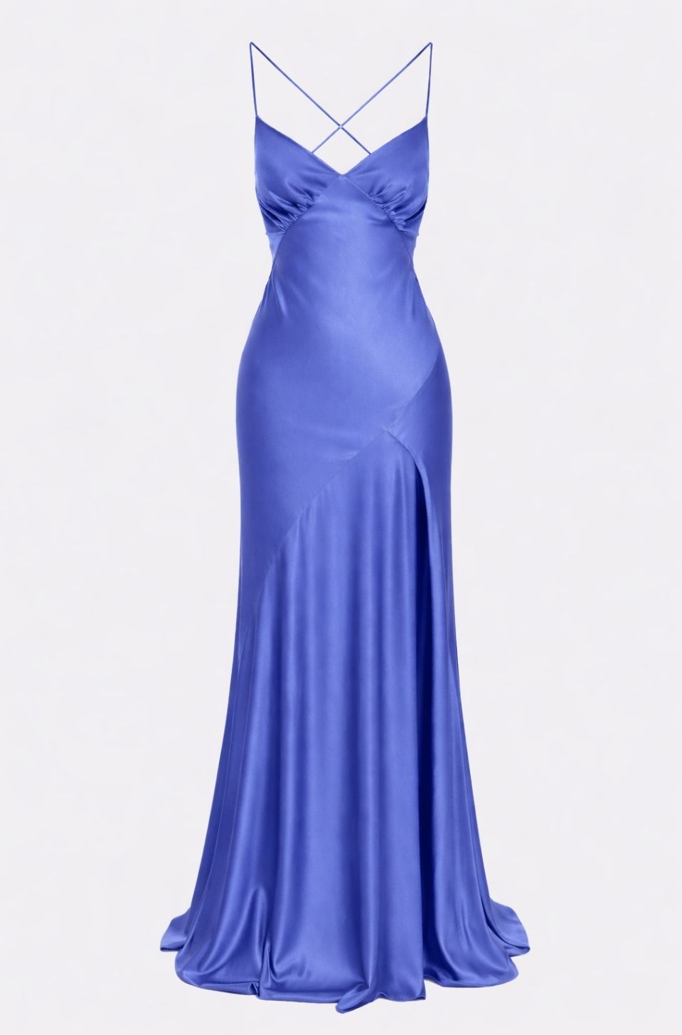 Seville Satin Maxi Dress In Blue