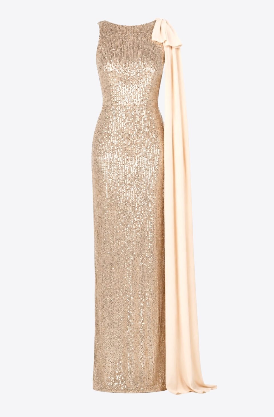 KYLIE BOW DETAILED SEQUIN GOLD