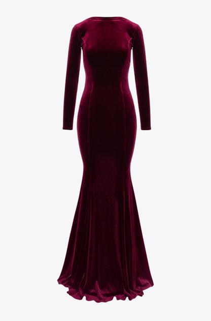 Melbourne Velvet Gown in Burgundy