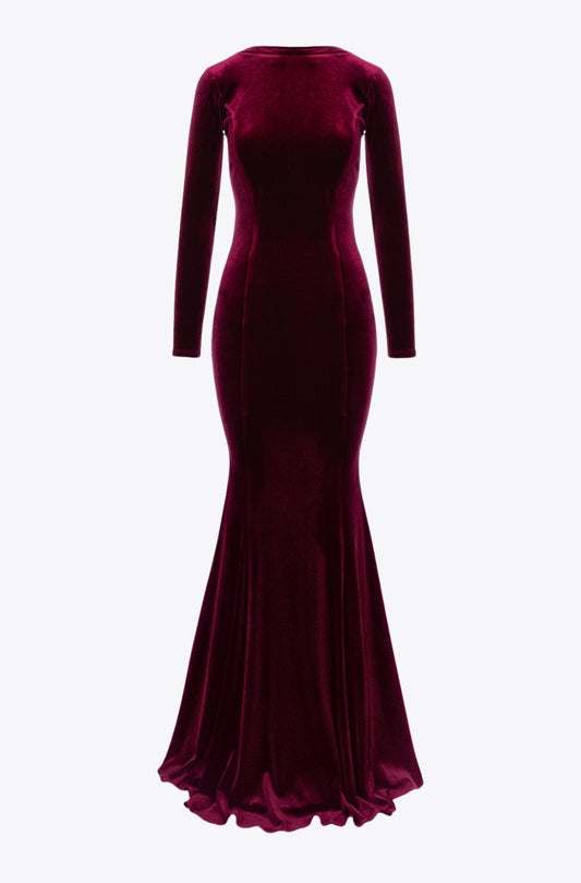 Melbourne Velvet Gown in Burgundy