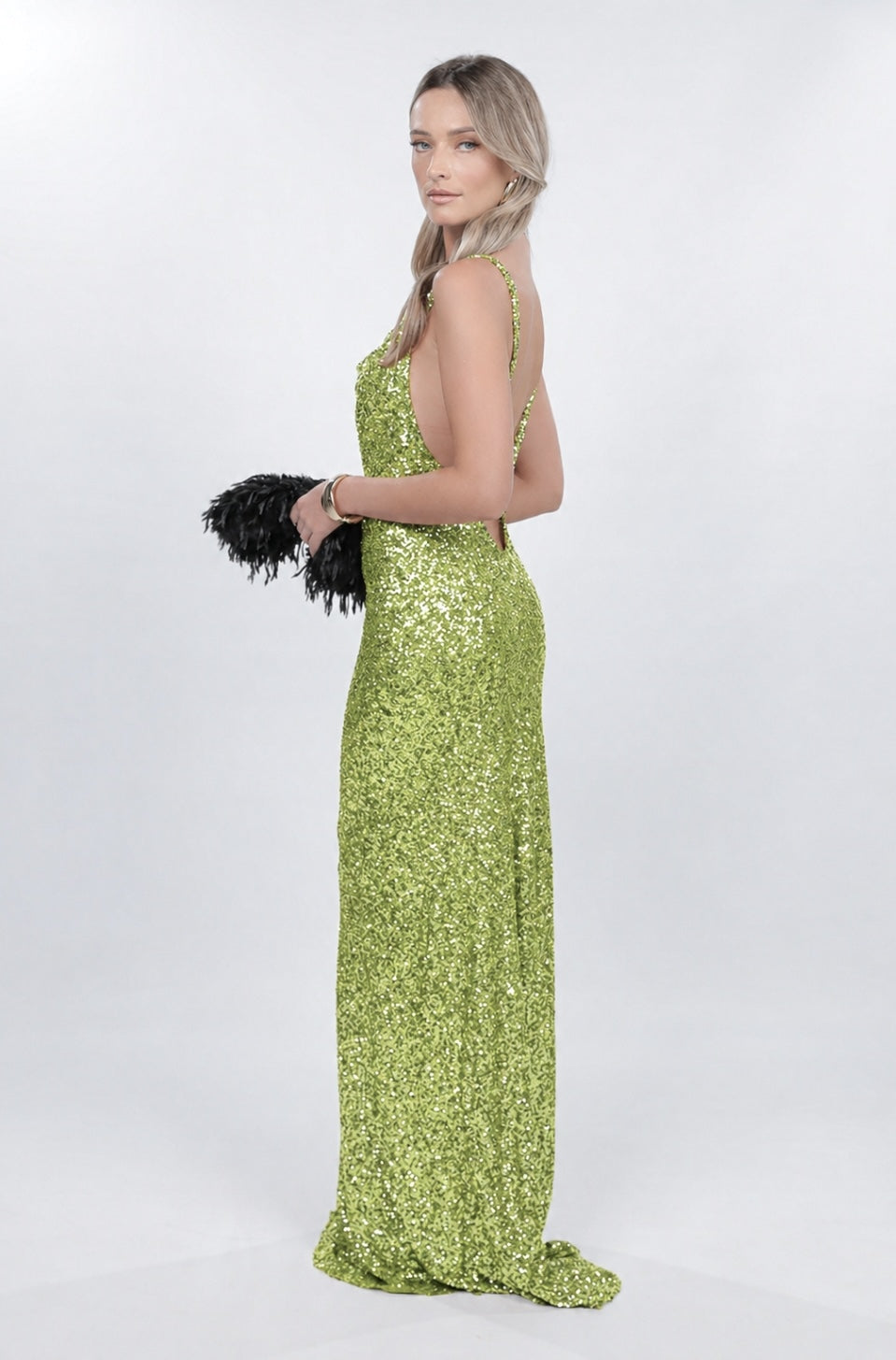 MARGOT SEQUIN MAXI DRESS LIME