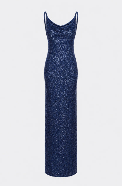 MARGOT SEQUIN MAXI DRESS NAVY