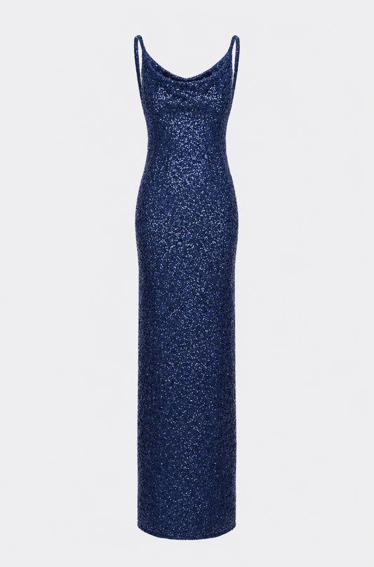 MARGOT SEQUIN MAXI DRESS NAVY