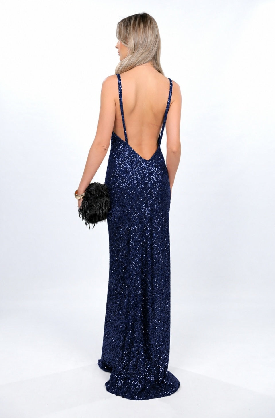 MARGOT SEQUIN MAXI DRESS NAVY