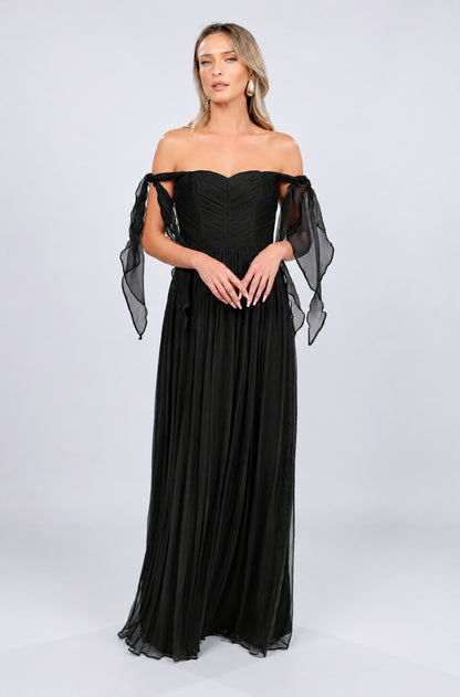 ELIZABETH SILK GOWN BLACK