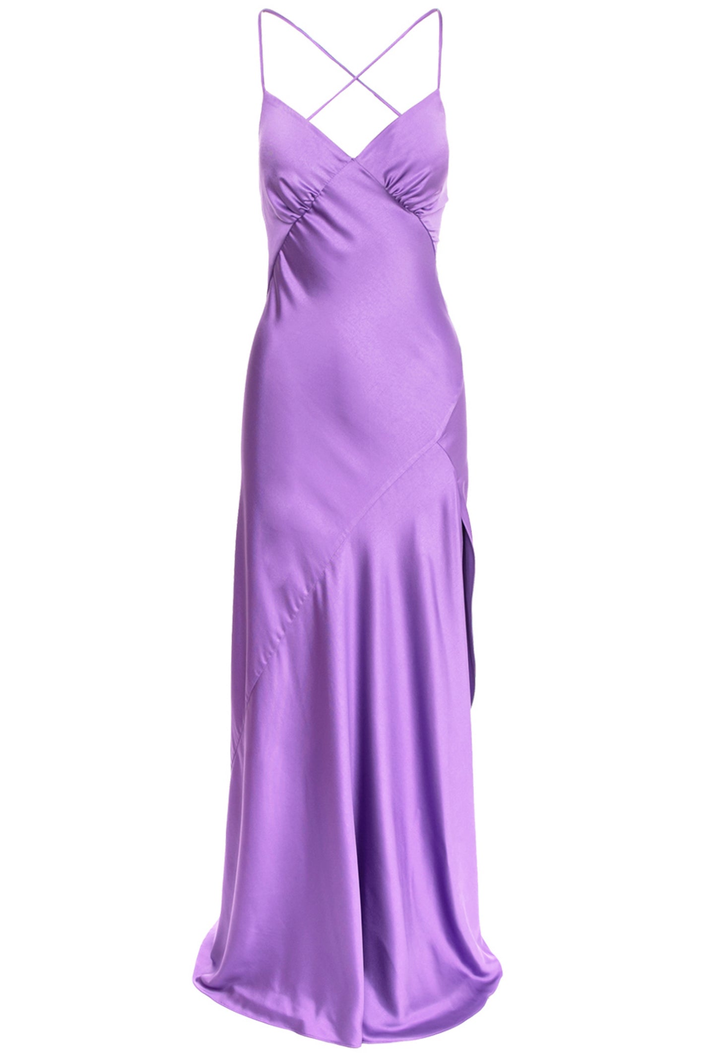 Seville Satin Maxi Dress In Purple