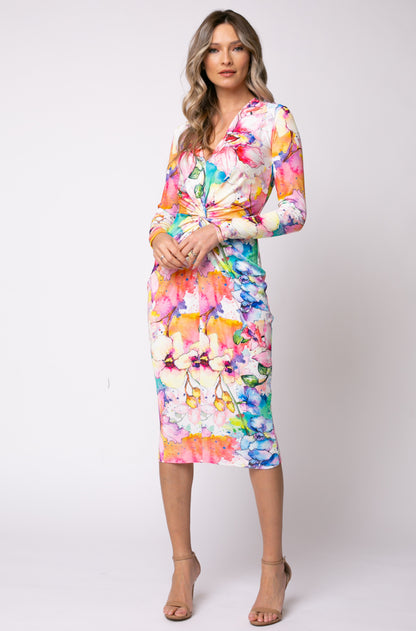 Mallorca Jersey Midi Dress in Provence Print