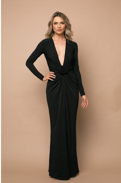 Mallorca Jersey Maxi Dress in Black