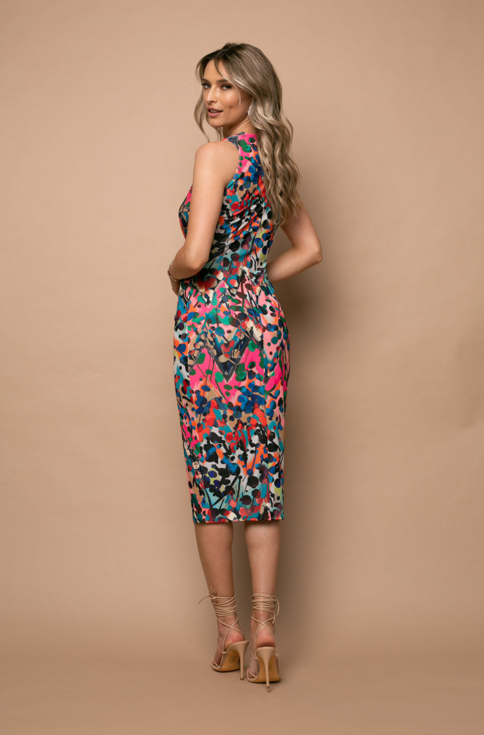 Mallorca Sleeveless Jersey Midi Dress In Barcelona Print