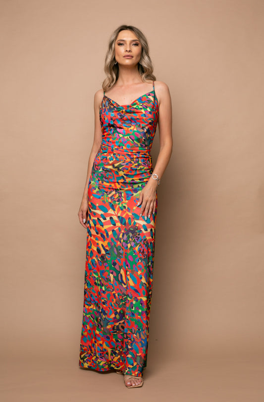 Tulum Maxi Jersey Dress In Gaudi Print